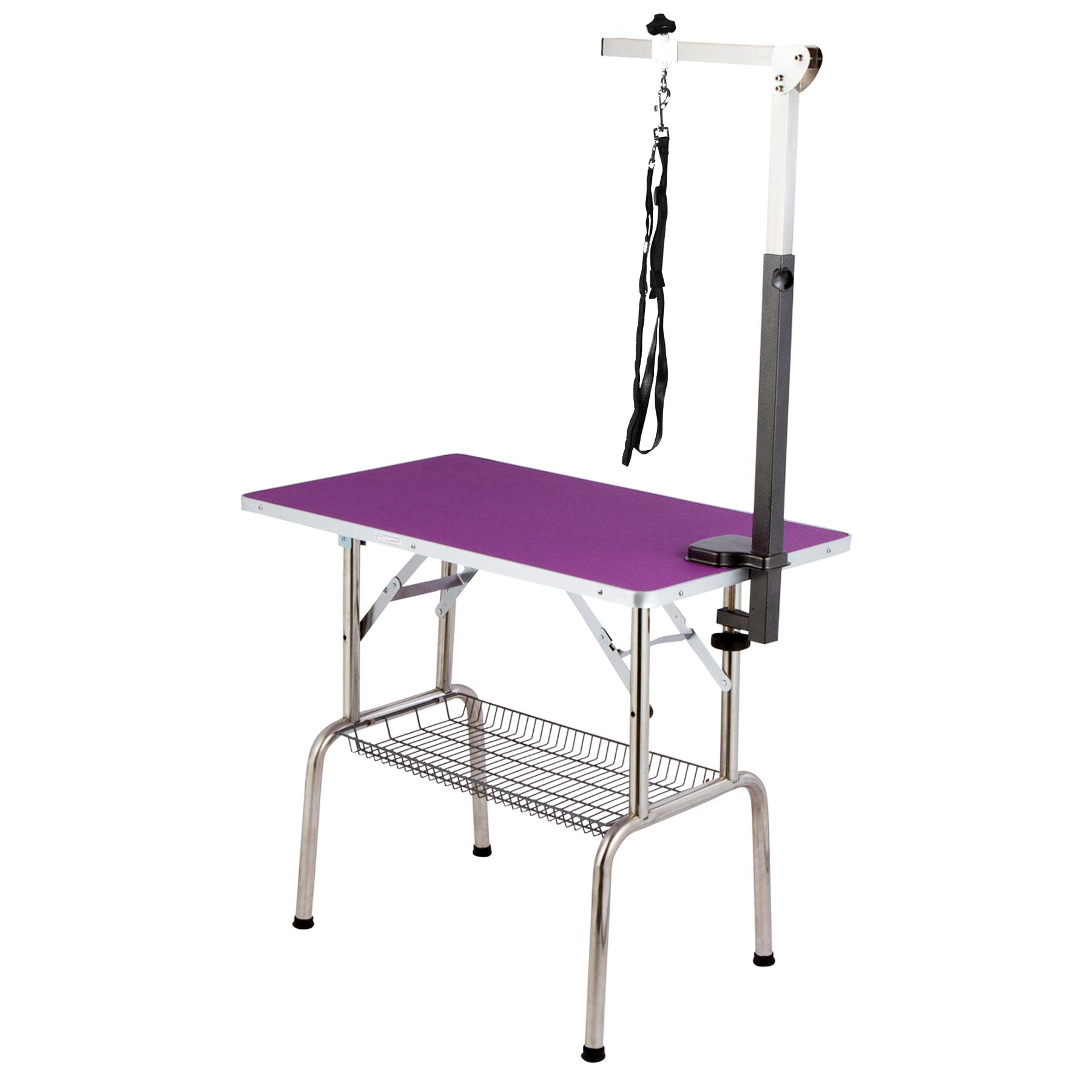 Flying Pig Purple Dog Grooming Table with Super Tough Grooming Arm - Medium Size for Professional Pet Grooming | Perfect for Home & Salon Use