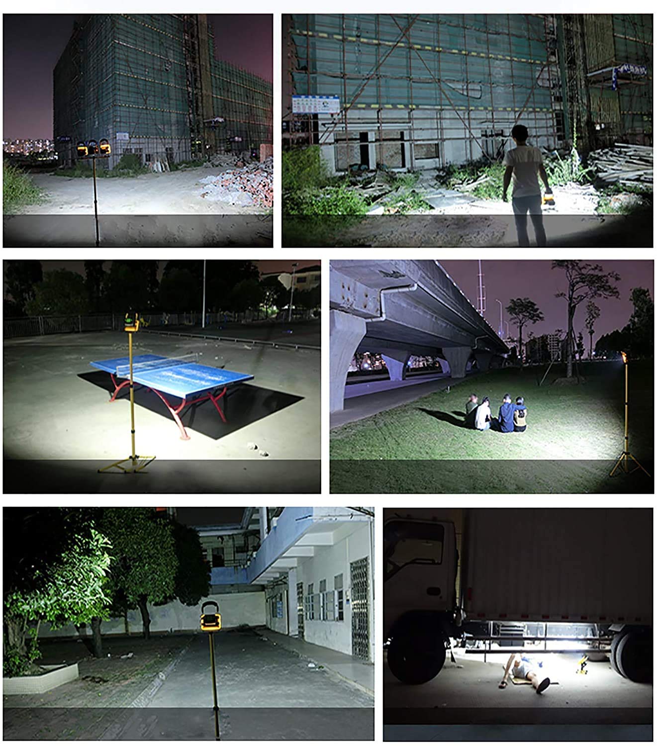 500W Rechargeable LED Flood Light with Tripod Stand - IP65 Waterproof Work Light for Outdoor Security, Emergency, Fishing, Camping & Hiking | Portable Spotlight for Construction, Backyard, Hunting and Nighttime Activities