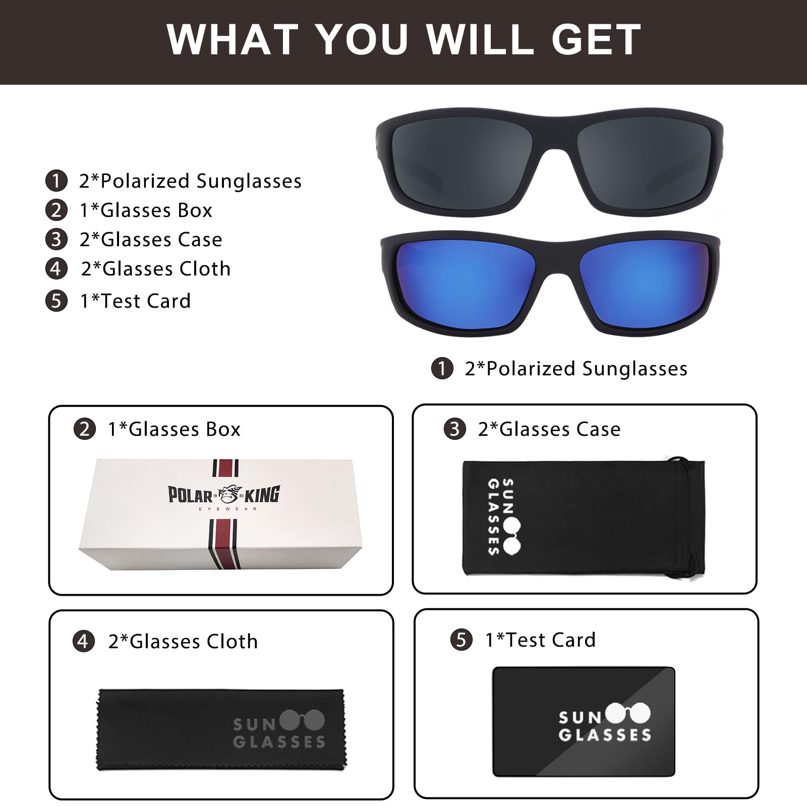 Polarized Sport Sunglasses for Men - Matte Finish UV400 Protection Sunglasses with Mirror Lens - Perfect for Running, Cycling & Outdoor Activities