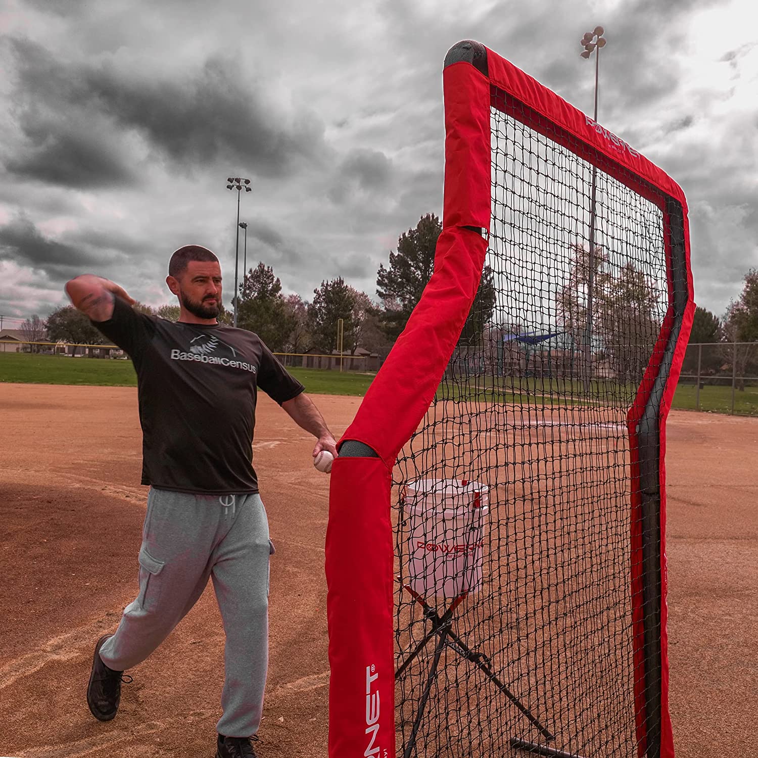 PowerNet Pitching Protection Z Screen - Baseball Training Aid for Pitchers | Improve Pitching Accuracy & Safety | Perfect for Practice, Games & Training Sessions