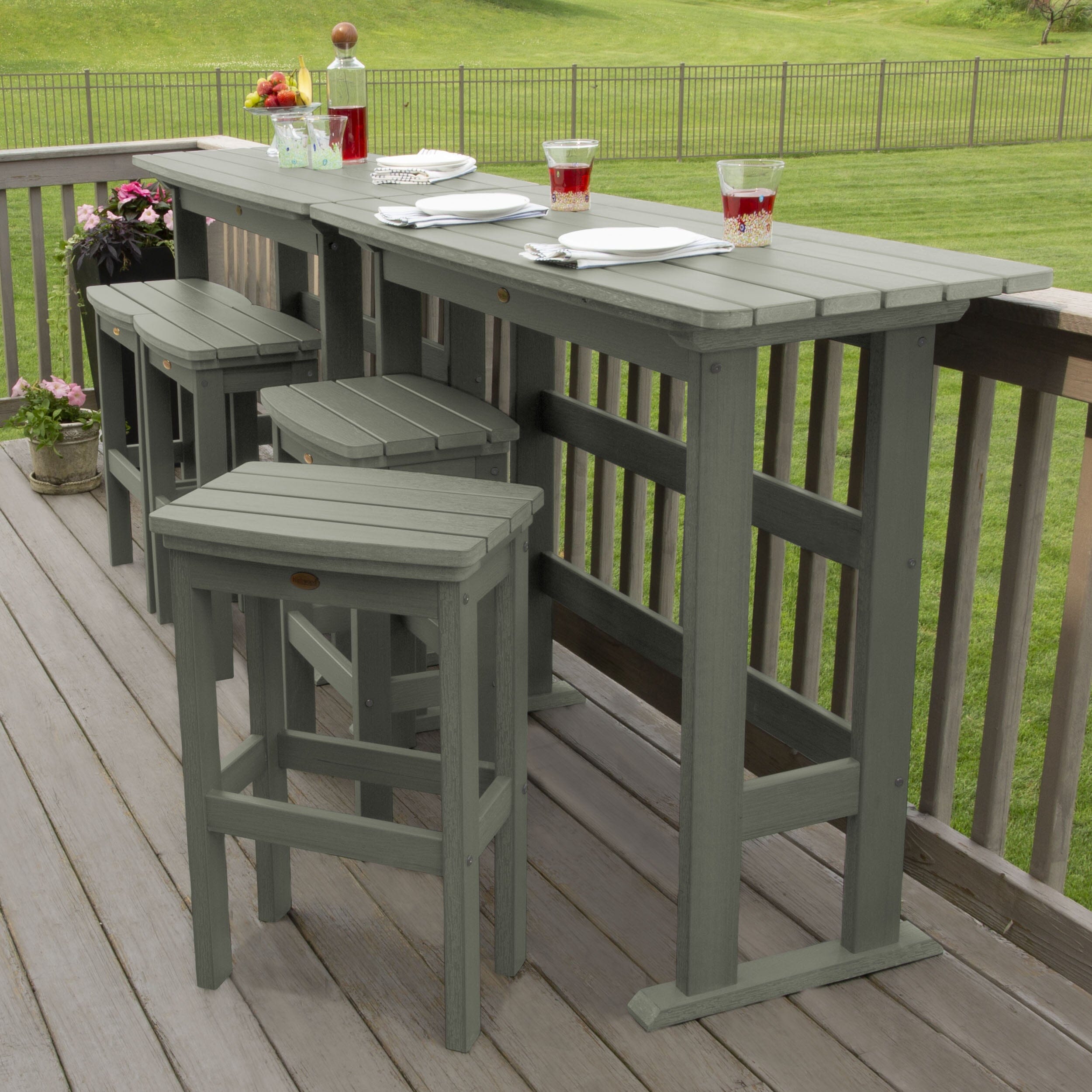 Lehigh 6-Piece Bar Height Balcony Patio Set - Outdoor Dining & Relaxing Furniture for Small Spaces