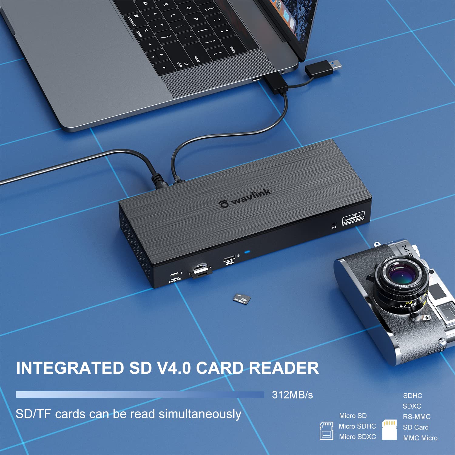WAVLINK Quad 4K@60Hz USB C Docking Station with 100W PD Charging - Thunderbolt 3/4 & USB-C Compatible for Mac & Windows - 4 HDMI, 4 DisplayPort, SD 4.0 Card Reader, 2.5G Ethernet - Perfect for Home Office & Multi-Monitor Workstations