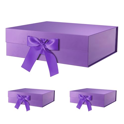 Purple-Ribbon-16.3x14.2x5 Inches-Pack of 3