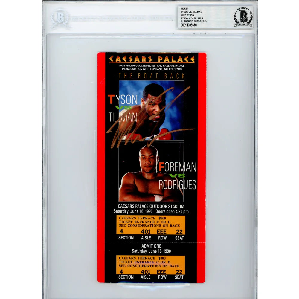 Authentic Mike Tyson Signed Boxing Ticket vs Tillman 6/16/1990 - Certified COA BAS - Collectible Sports Memorabilia for Boxing Fans & Memorabilia Collectors - Perfect for Man Cave, Sports Bar Decor, or Gift for Boxing Enthusiasts