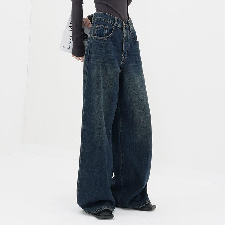 YELLOOP Y2K Women's Baggy Jeans - High Waisted Wide Leg Denim Pants for 2024 Fall Fashion | Trendy Retro Streetwear for Casual Outfits, Parties & Everyday Wear