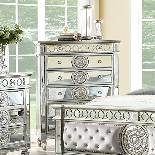 Acme Varian Mirrored Chest - Elegant Storage Solution for Bedroom, Living Room & Entryway
