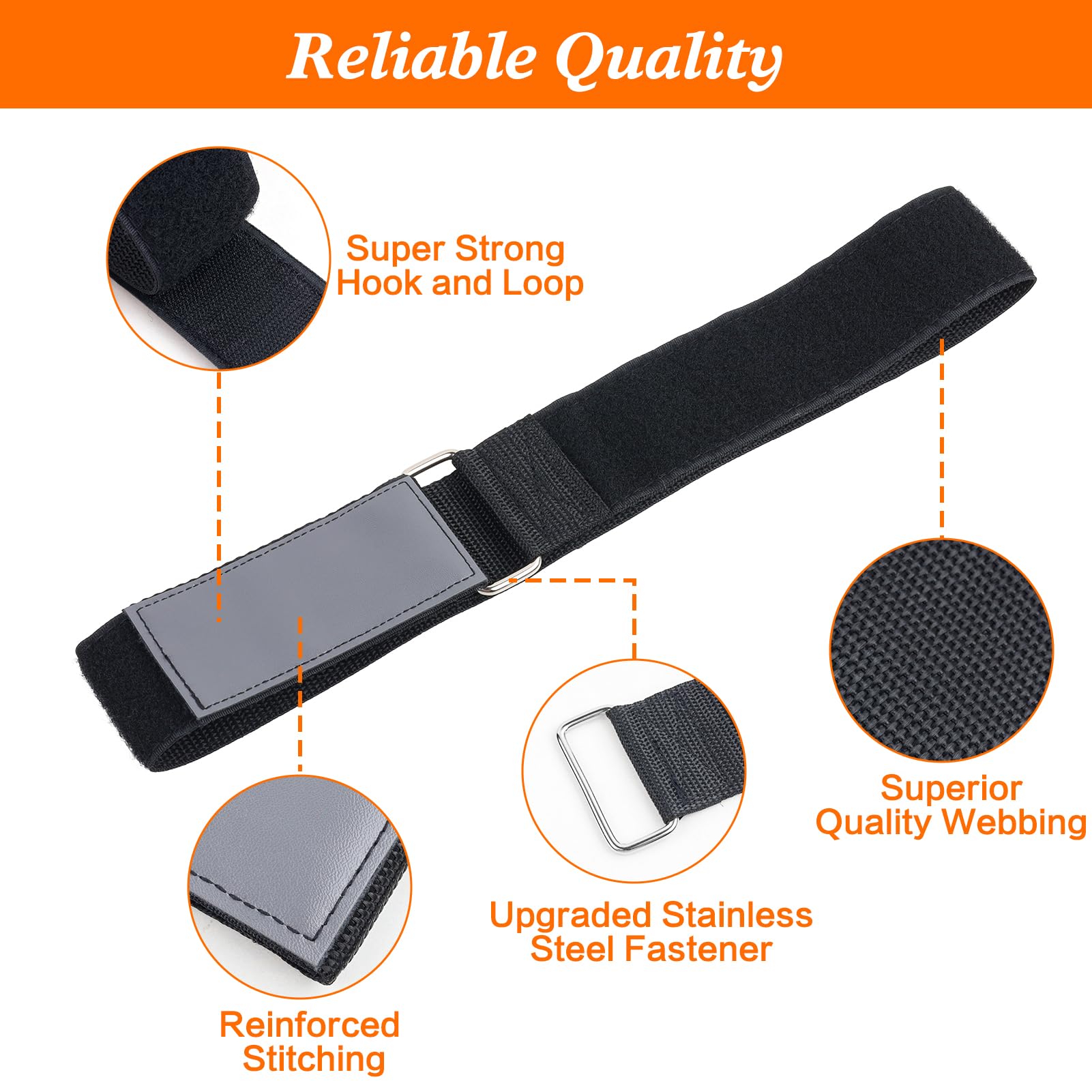 Heavy Duty Ladder Straps with Reinforced Hook & Loop - 4 Pack Secure Tie Down Straps for Roof Rack, Truck Bed, and Cargo Transport (Grey Black) - Perfect for Construction, Roofing, and Outdoor Adventures