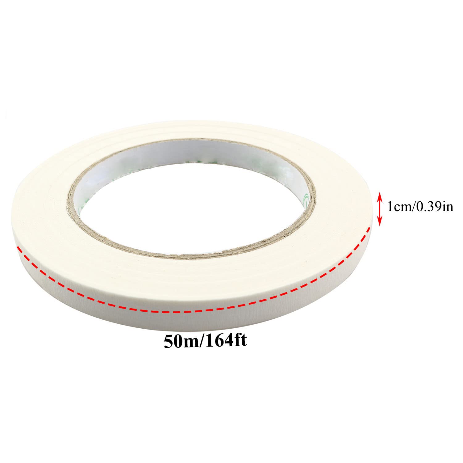 Diamond Painting Tape - 50 Meter Self-Adhesive White Masking Tape (10mm Width) for DIY Art, Scrapbooking & Craft Edge Protection - Dirtproof & Easy to Use