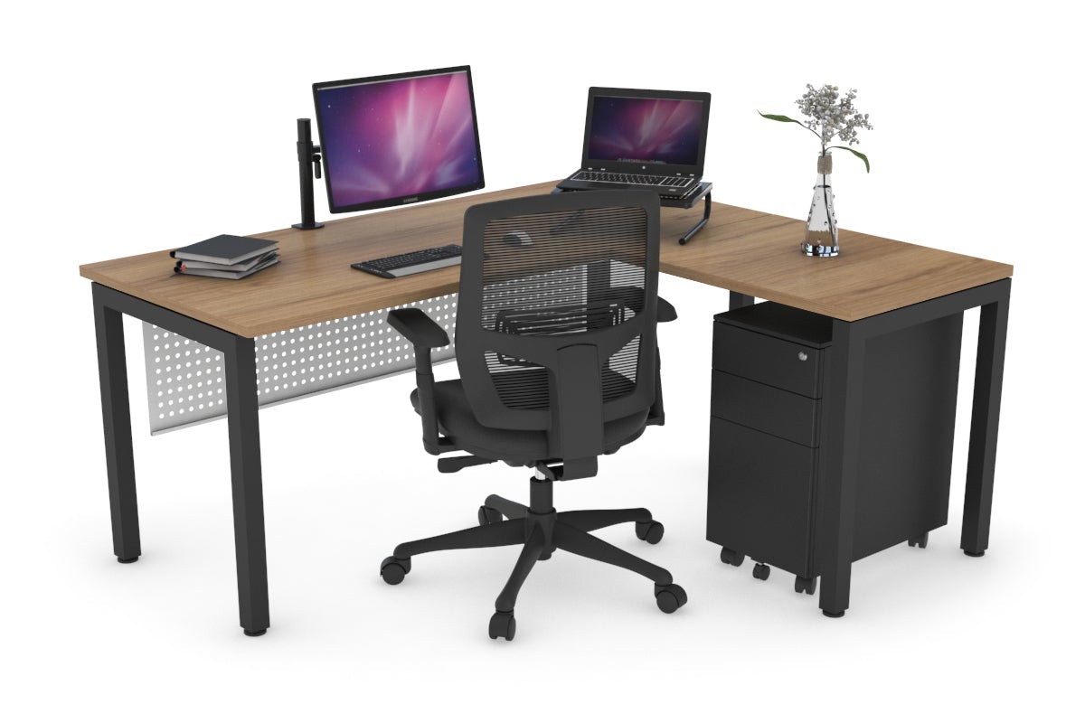 Quadro Square Legs L-Shaped Corner Office Desk - 1600L x 1700W - Perfect for Home Office, Gaming & Workspace Setup