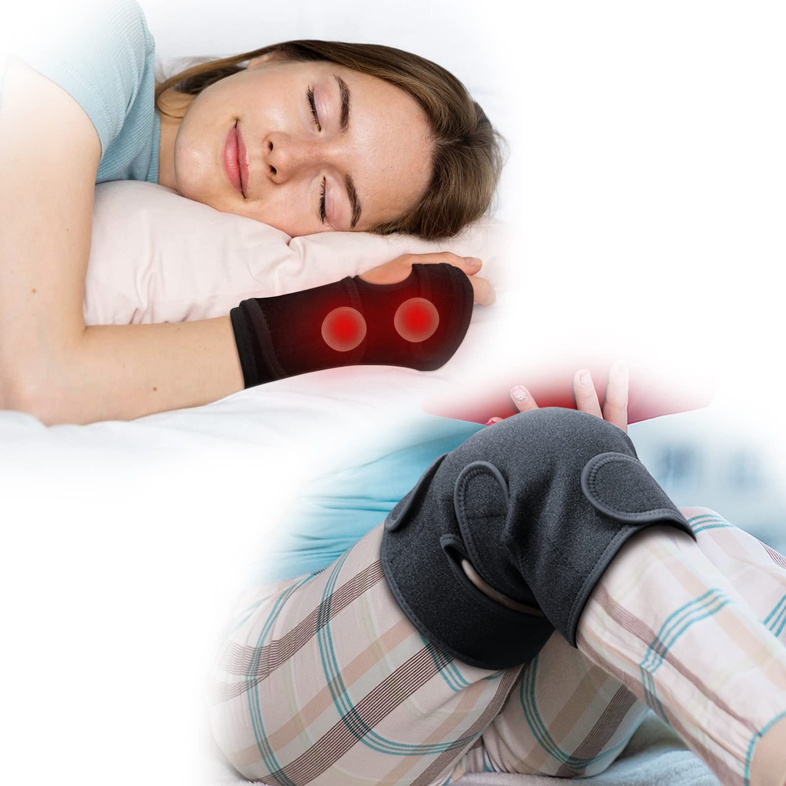 UTK Far Infrared Knee Heating Pad & Hand Warmer for Pain Relief - Reusable Electric Heating Pads for Arthritis, Joint Pain, Muscle Soreness - Perfect for Home, Office & Winter Use
