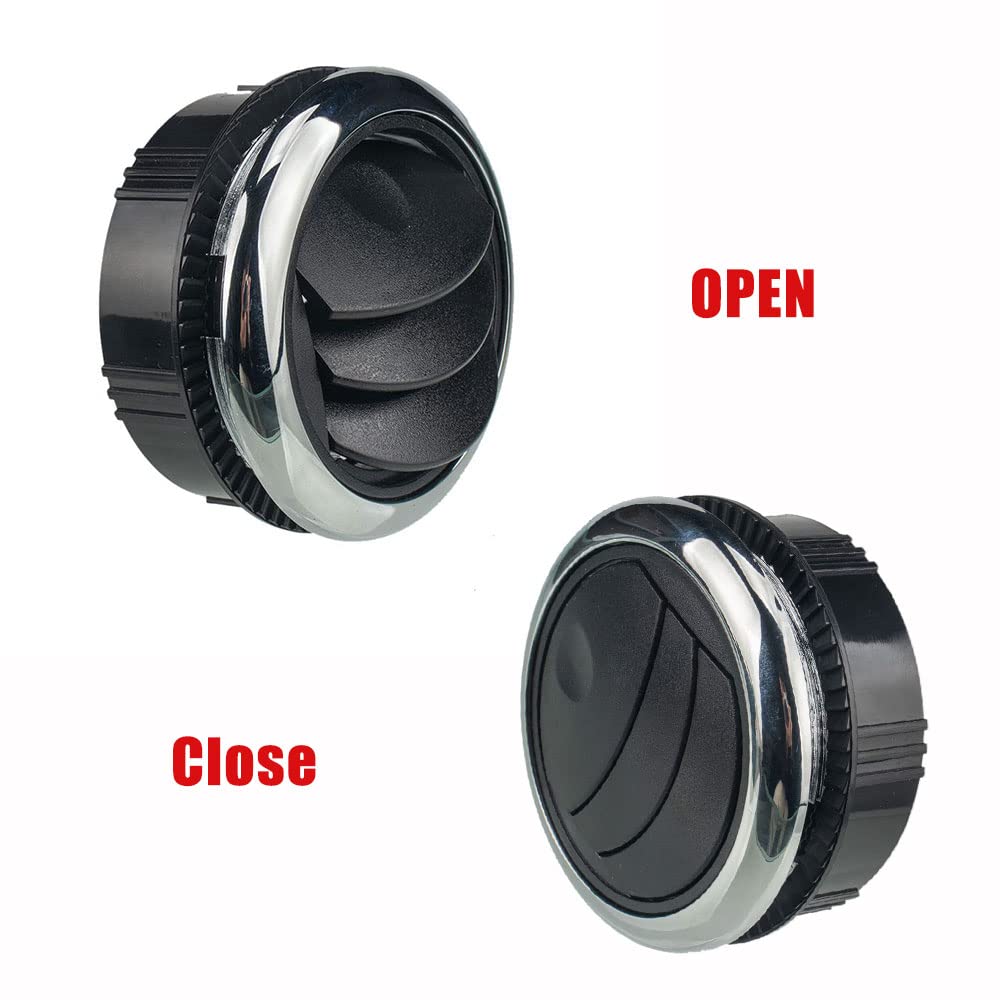 2PCS Universal Round Air Vent Deflector for Car RV Bus AC - Black Ceiling Ventilation Outlet Cover | Improve Airflow & Comfort in Vehicles, Campers & Mobile Homes