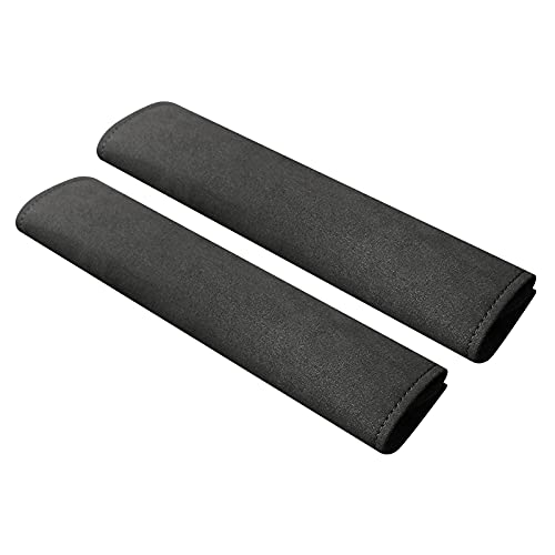 JEYODA 2Pcs Soft Suede Car Seat Belt Covers - Comfortable Shoulder Pad Protectors for Adults & Kids - Universal Fit for Cars, Trucks & SUVs - Reduce Friction & Pressure (Black) - Perfect for Long Drives, Road Trips & Daily Commuting