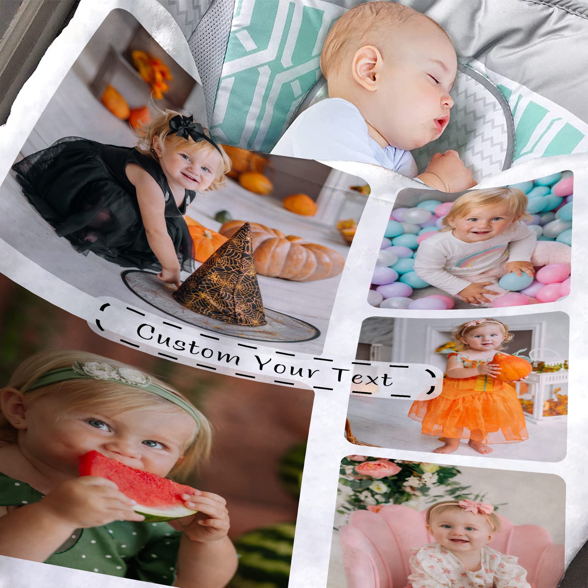 Custom Photo Blankets for Kids - Personalized Text Soft Flannel Throw Blanket | Baby Toddler Birthday Gifts for Boys & Girls | Cozy Nursery Decor, Family Keepsake & Holiday Present