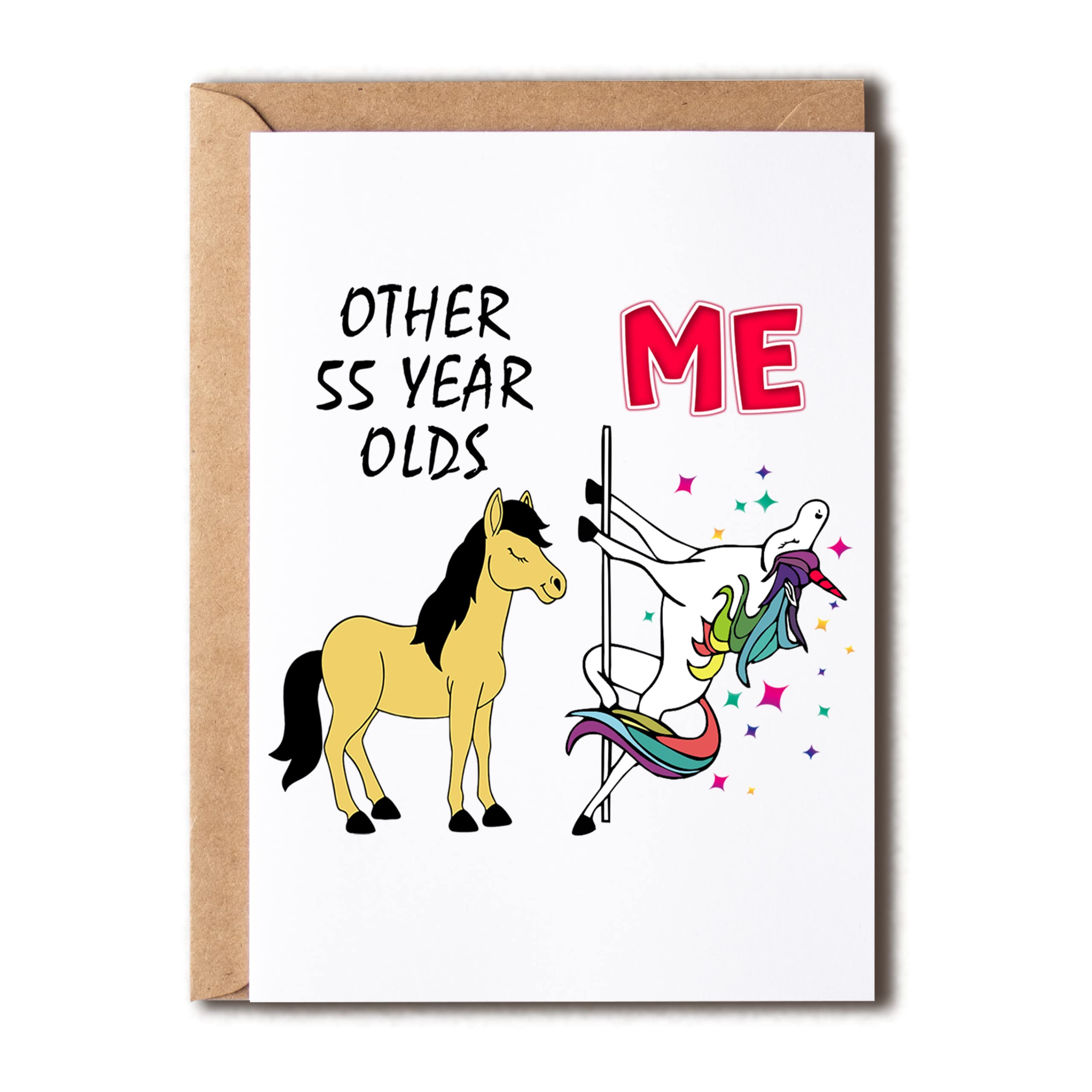 55th Birthday Gifts for Women - Funny Unicorn Card for 55 Year Old Mom, Wife, Sister or Friend - Perfect for Celebrations, Milestone Birthdays & Special Occasions