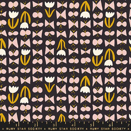 RS3081 16 Butterflies Soft Black Fabric by Ruby Star Society - Premium Quilting Cotton for DIY Sewing, Home Decor & Craft Projects