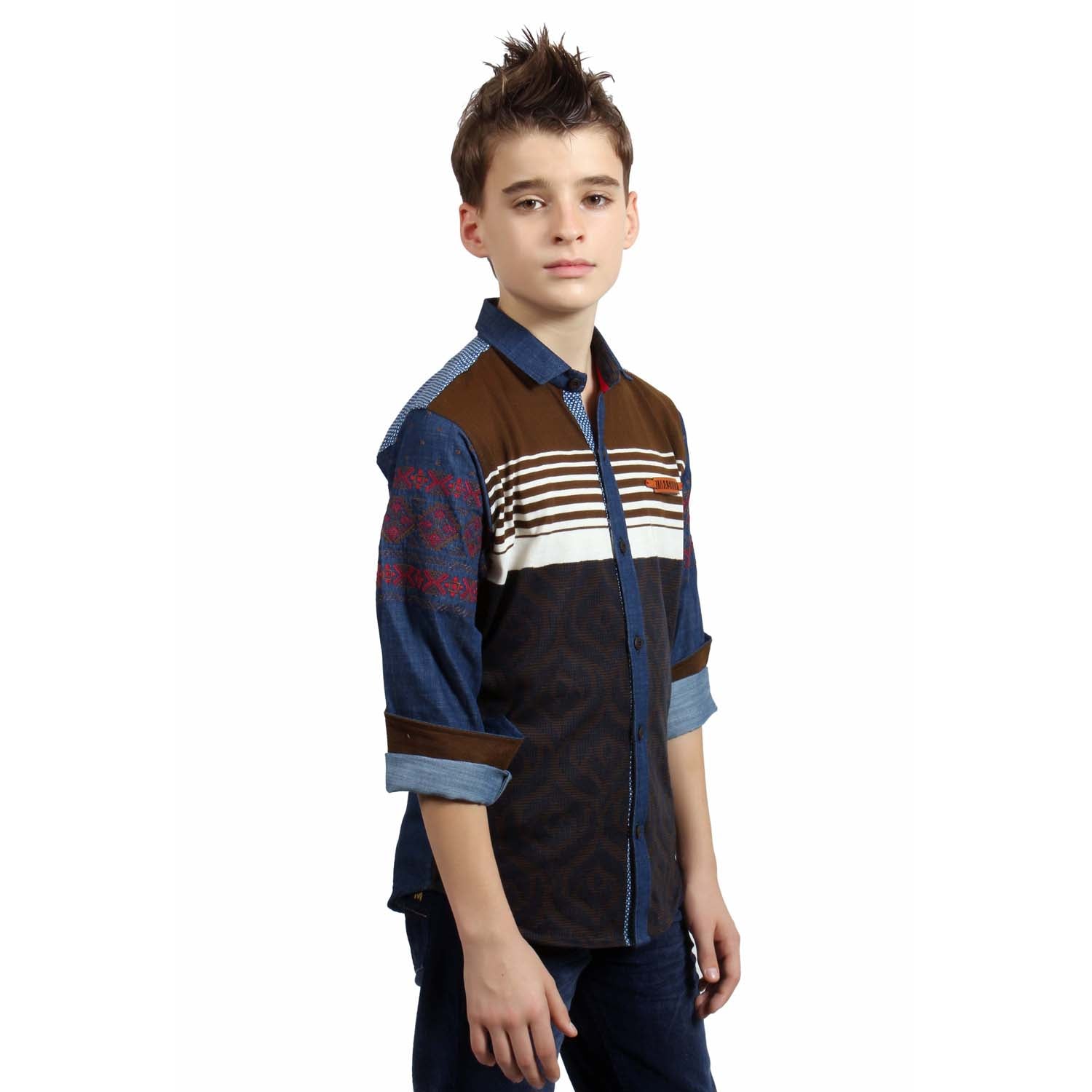 Stylish MashUp Designer Casual Brown Shirt for Men - Comfortable & Trendy Cotton Button Down Top for Work, Dating & Everyday Wear