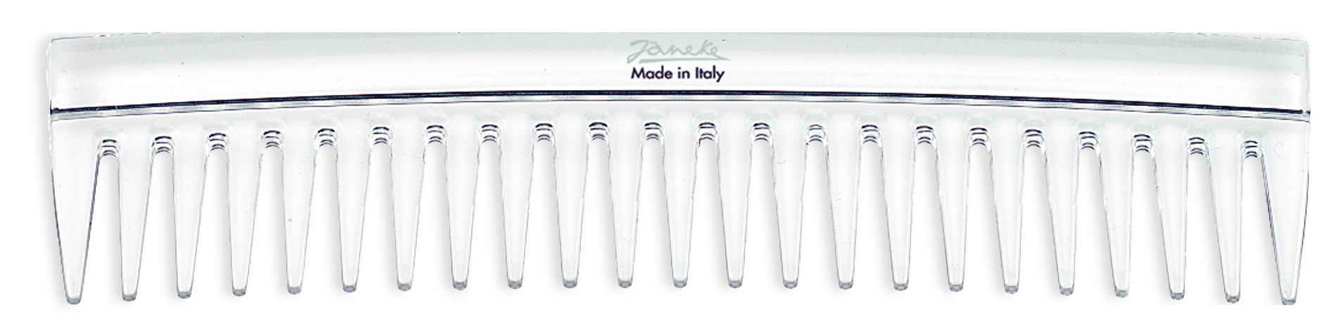 Janeke Clear Acrylic Wide Tooth Comb 80853TRA - Gentle Detangling for Wet & Dry Hair - Perfect for Salons, Travel & Everyday Styling