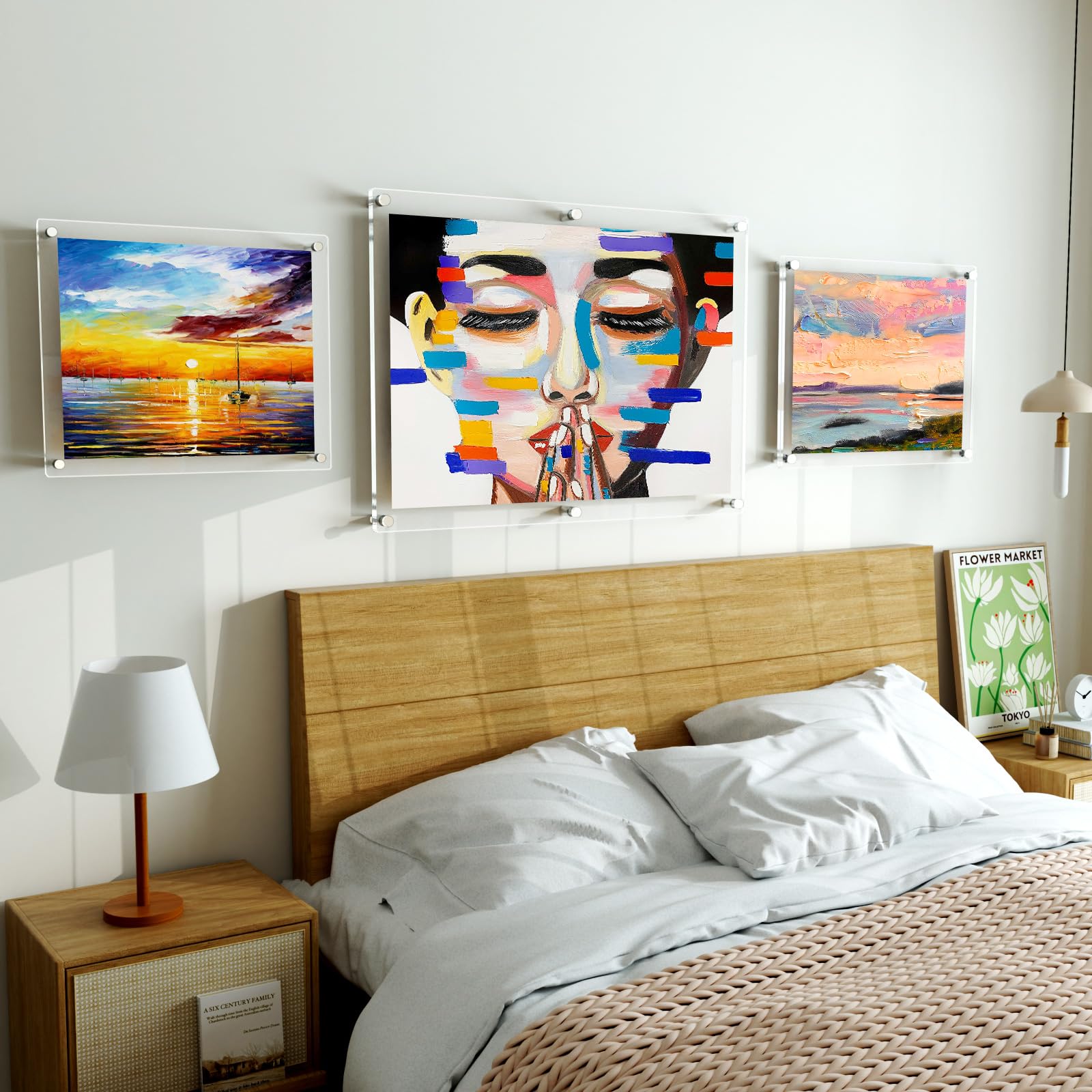 AITEE 18×24 Large Acrylic Floating Picture Frame - Clear Wall Mount Photo Display for Home, Office & Living Room - 20.5×26.5 Full Frame Size - Perfect for Family Photos, Artwork & Wall Decor
