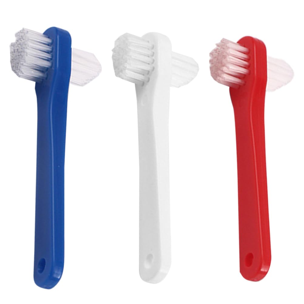 GLEAVI 3-Pack Denture Cleaning Brushes - Small Soft Bristle Toothbrushes for Dentures, Retainers, Braces & Fake Teeth Care - Bulk Oral Hygiene Accessories (Perfect for Travel & Daily Dental Care)