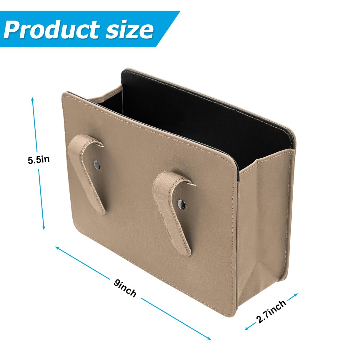 Foldable Waterproof Car Trash Can - Leakproof Hanging Mini Garbage Bin with 2 Roll Trash Bags, Universal Vehicle Organizer for Sedans, SUVs & Trucks (Beige) | Perfect for Road Trips, Commuting & Family Travel