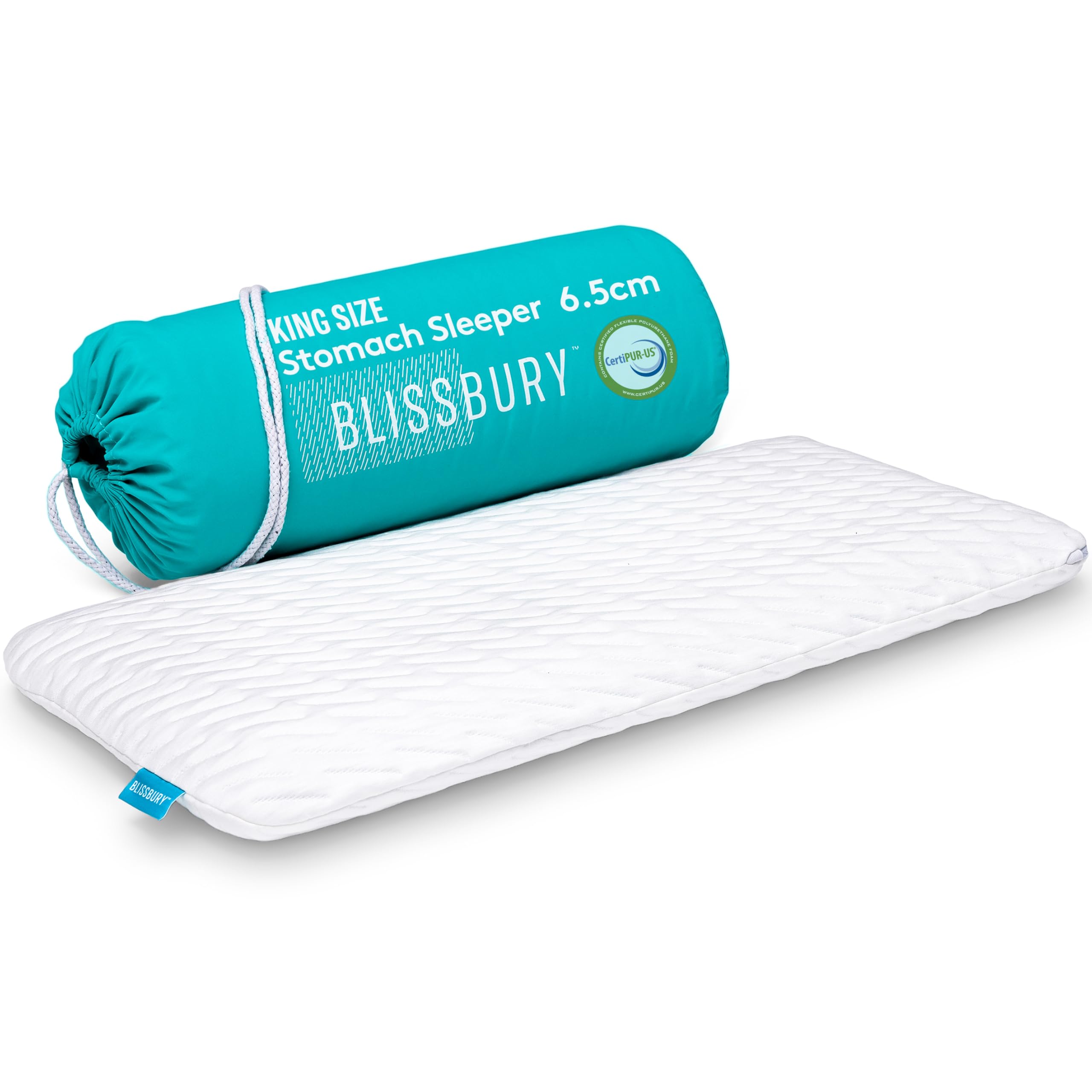 BLISSBURY King Size 2.6 Inch Ultra Thin Memory Foam Pillow for Back & Stomach Sleepers | Certified Neck & Back Support | Hypoallergenic Removable Cover | Perfect for Side Sleepers, Travel & Home Use