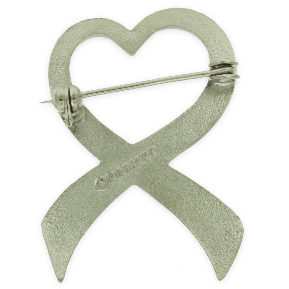 Red Heart Awareness Ribbon Enamel Brooch Pin - Breast Cancer Support Lapel Pin for Women & Men - Perfect for Charity Events, Fundraisers & Awareness Campaigns