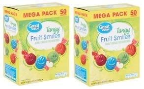 Great Value Tangy Fruit Smiles Gummy Candy, 45 Oz (Pack of 2) - Bulk Sweet Treats for Parties, Snacks & Family Movie Nights