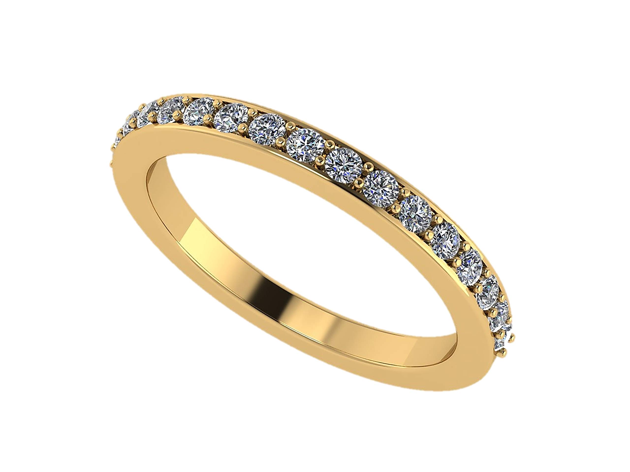 Lab Created CVD Diamond Wedding Band - 1/5ctw 10k Gold for Women - Anniversary, Engagement & Promise Rings - Perfect for Everyday Wear & Special Occasions