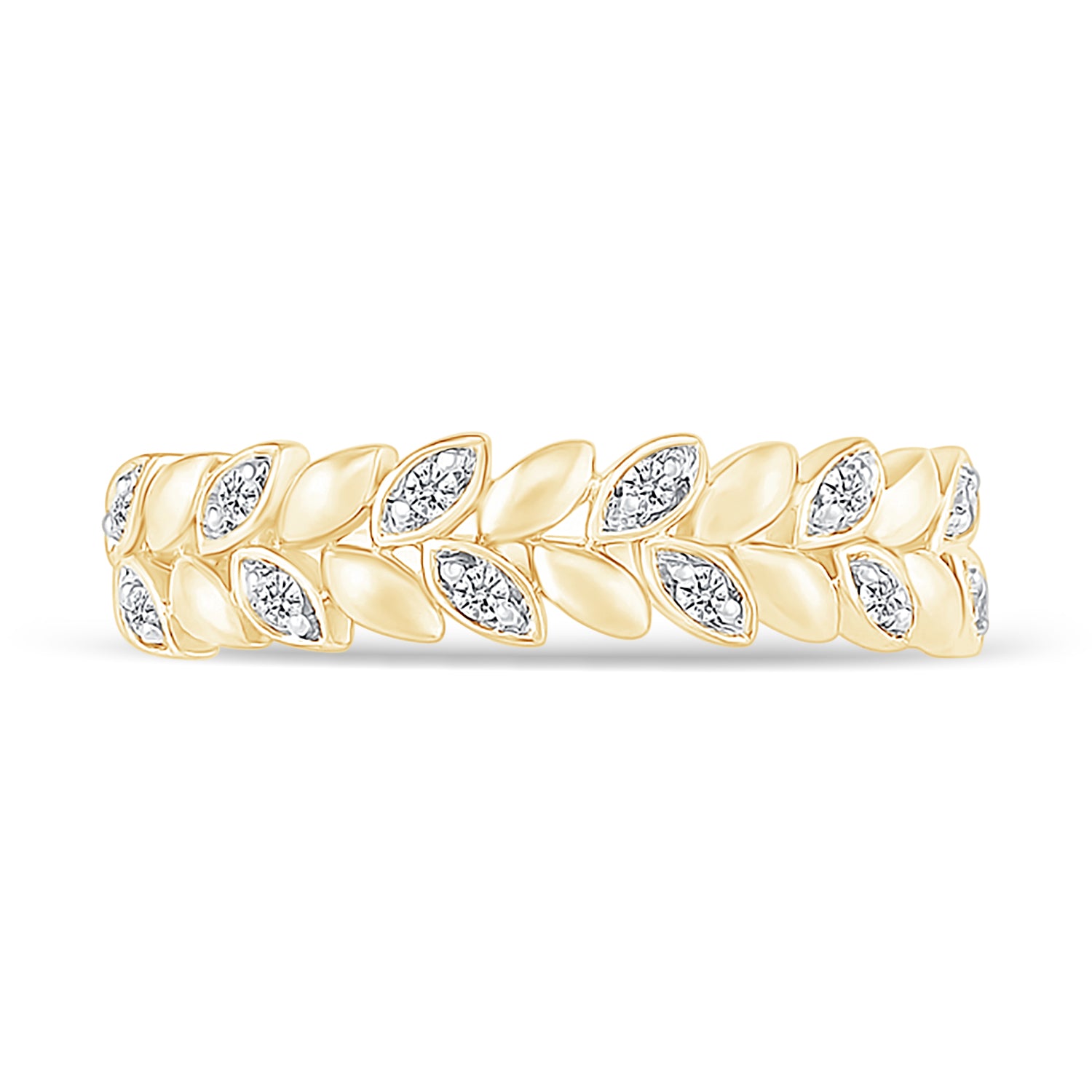 10k Solid Yellow Gold Diamond Vine Ring - Elegant Jewelry for Women, Perfect for Weddings, Anniversaries & Special Occasions