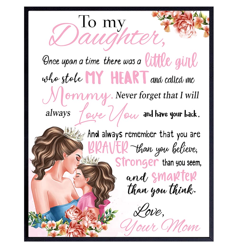 Girls Bedroom Decor - Personalized Gifts for Daughter - Pink Nursery Wall Art - Toddler & Little Girl Room Decor - Cute Baby Girl Nursery Ideas - Perfect for Birthday, Christmas & Room Makeover