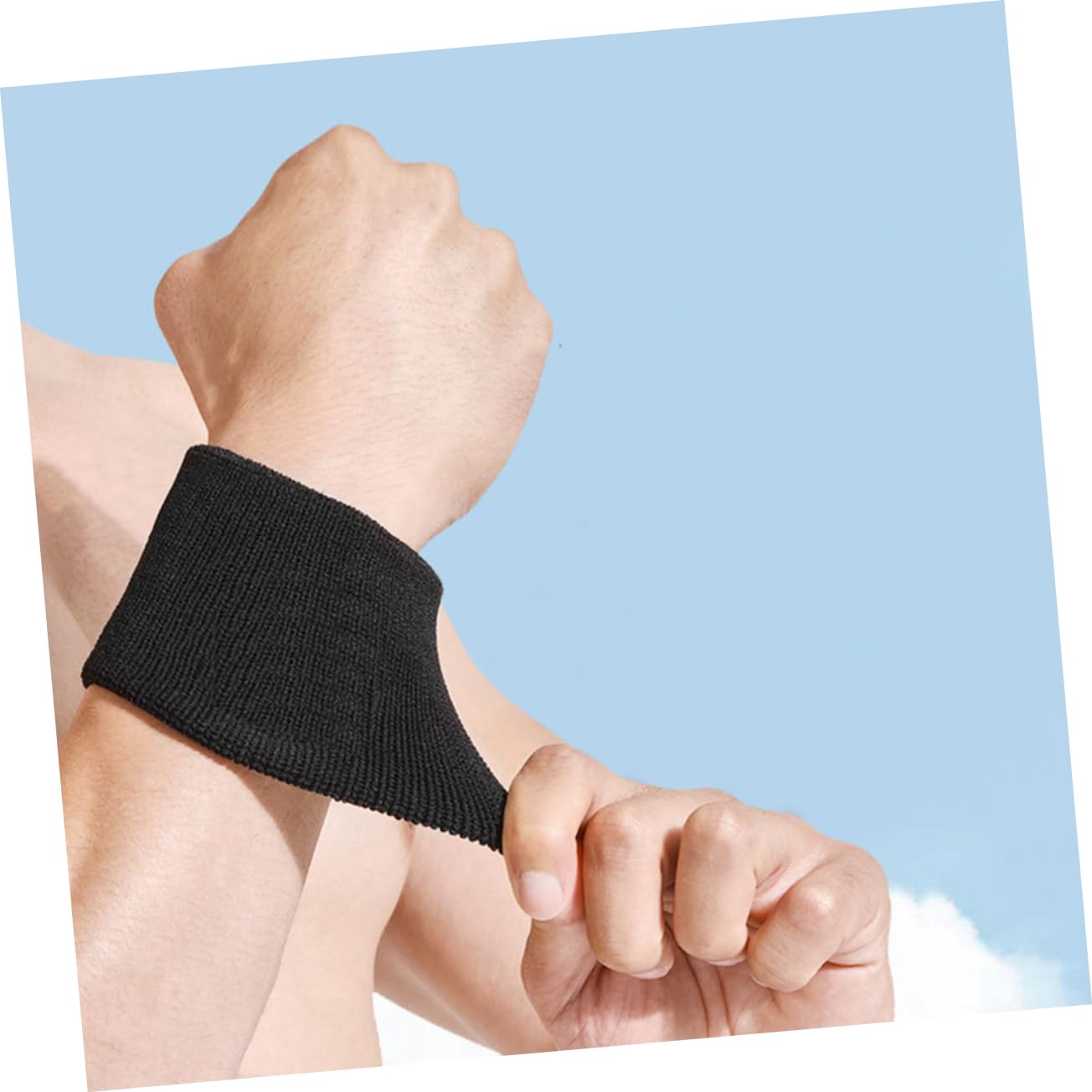 GAROZATION 6-Pack Sweat Wrist Bands for Men - Breathable Elastic Wrist Wraps for Gym, Workout, Tennis & Basketball - Non-Slip Sports Wristbands for Fitness & Exercise Protection