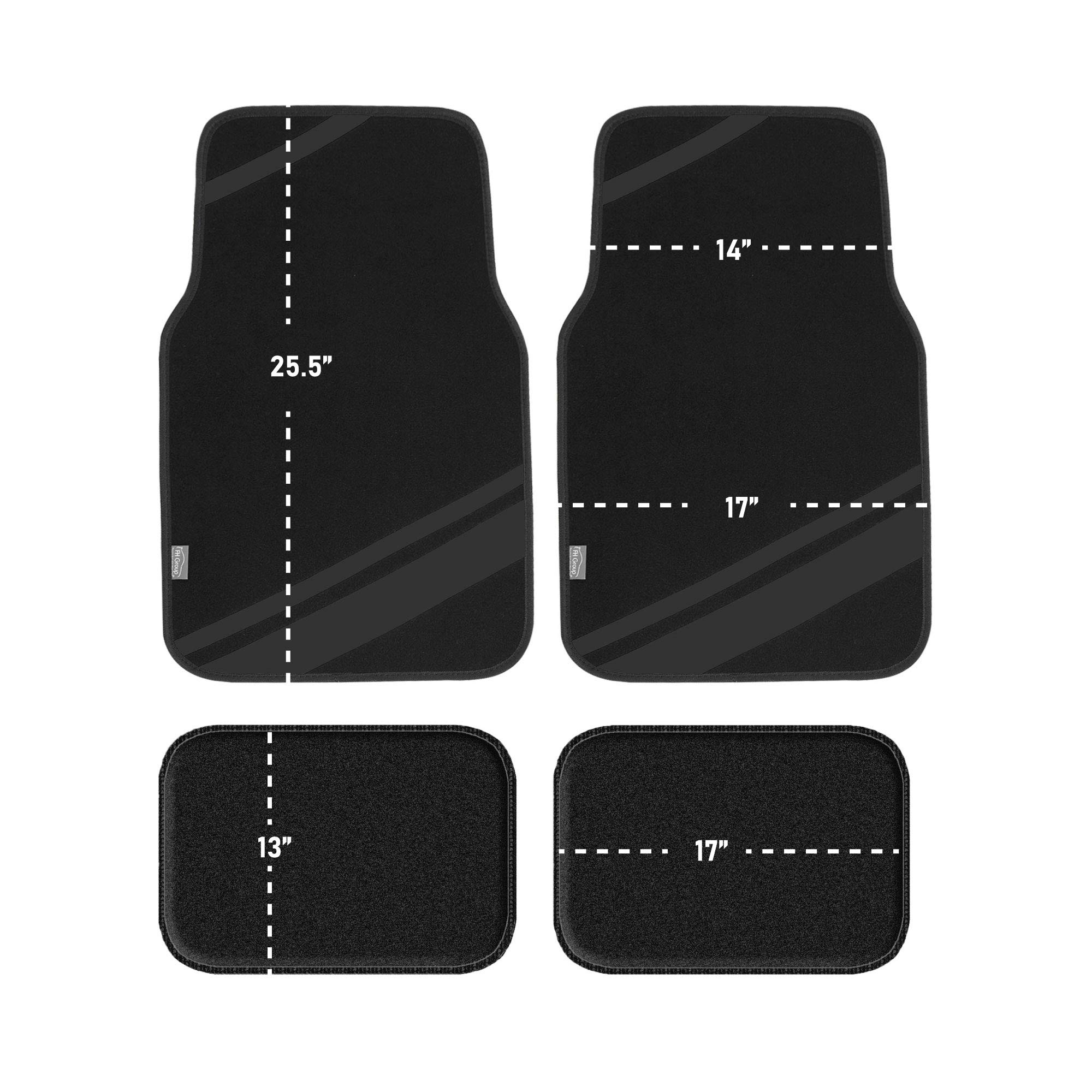 FH Group Light Breezy Cloth Mint Car Seat Covers Combo Set with Luxe Carpet Floor Mats & Steering Wheel Cover - Universal Fit for Cars, Trucks, SUVs | Premium Interior Accessories for Comfort & Style