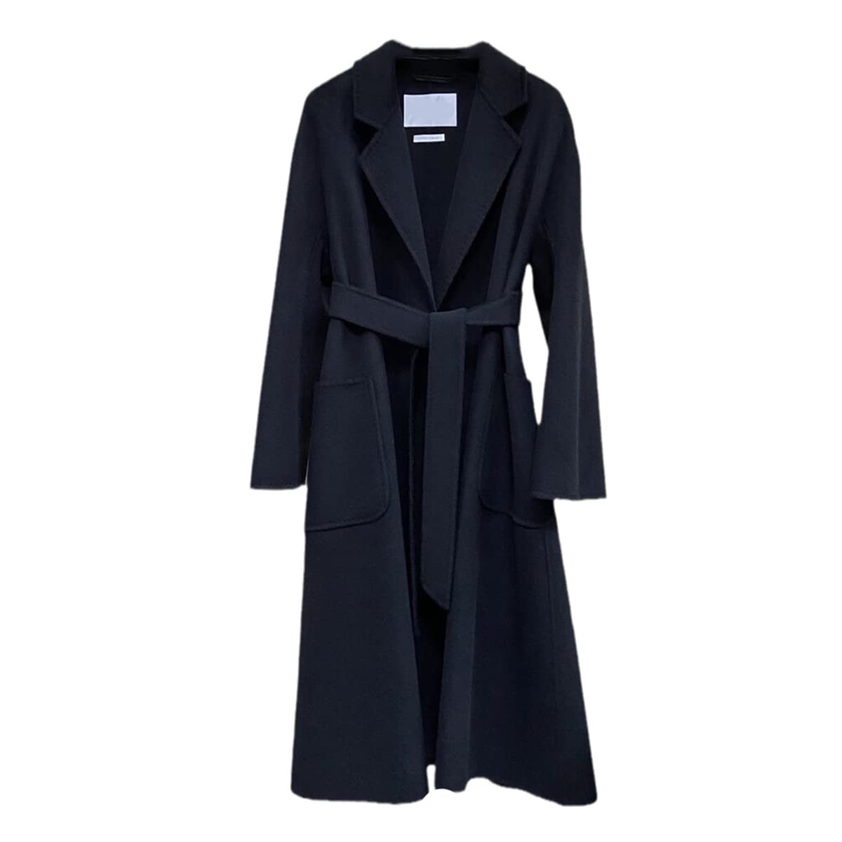 Luxury Cashmere Water Ripple Coat for Women - Warm Mid-Length Wool Coat for Autumn & Winter - Loose Fit Outerwear for Office, Dating & Special Occasions