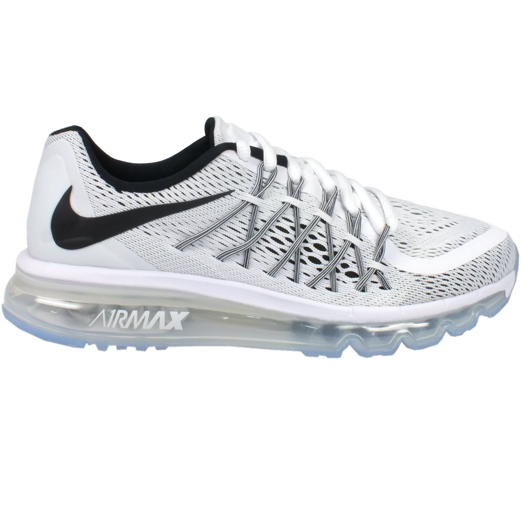 Nike Air Max 2015 (GS) Boys' Running Shoes - Black/White - Size 5 M US - Lightweight Cushioned Sneakers for School, Sports & Everyday Wear