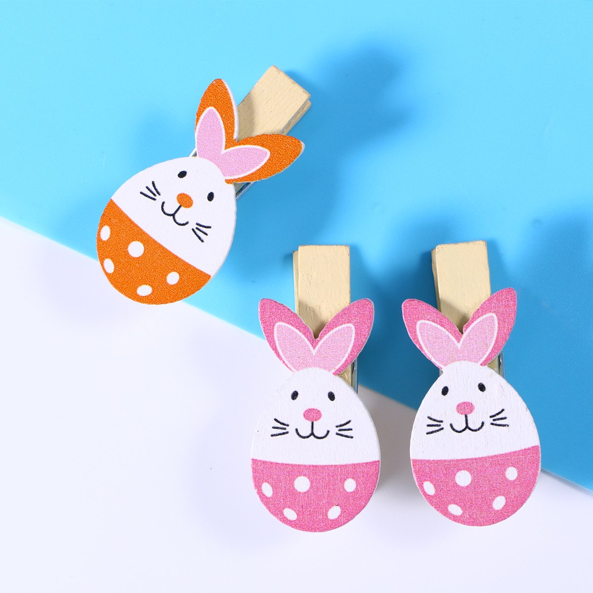 Bestoyard 10pcs Wooden Bunny Rabbit Photo Clips - Cute Memo Card Holders for Scrapbooking, Bulletin Boards & Easter Party Favors - Perfect for Home Office Decor, Baby Showers & Spring Crafts