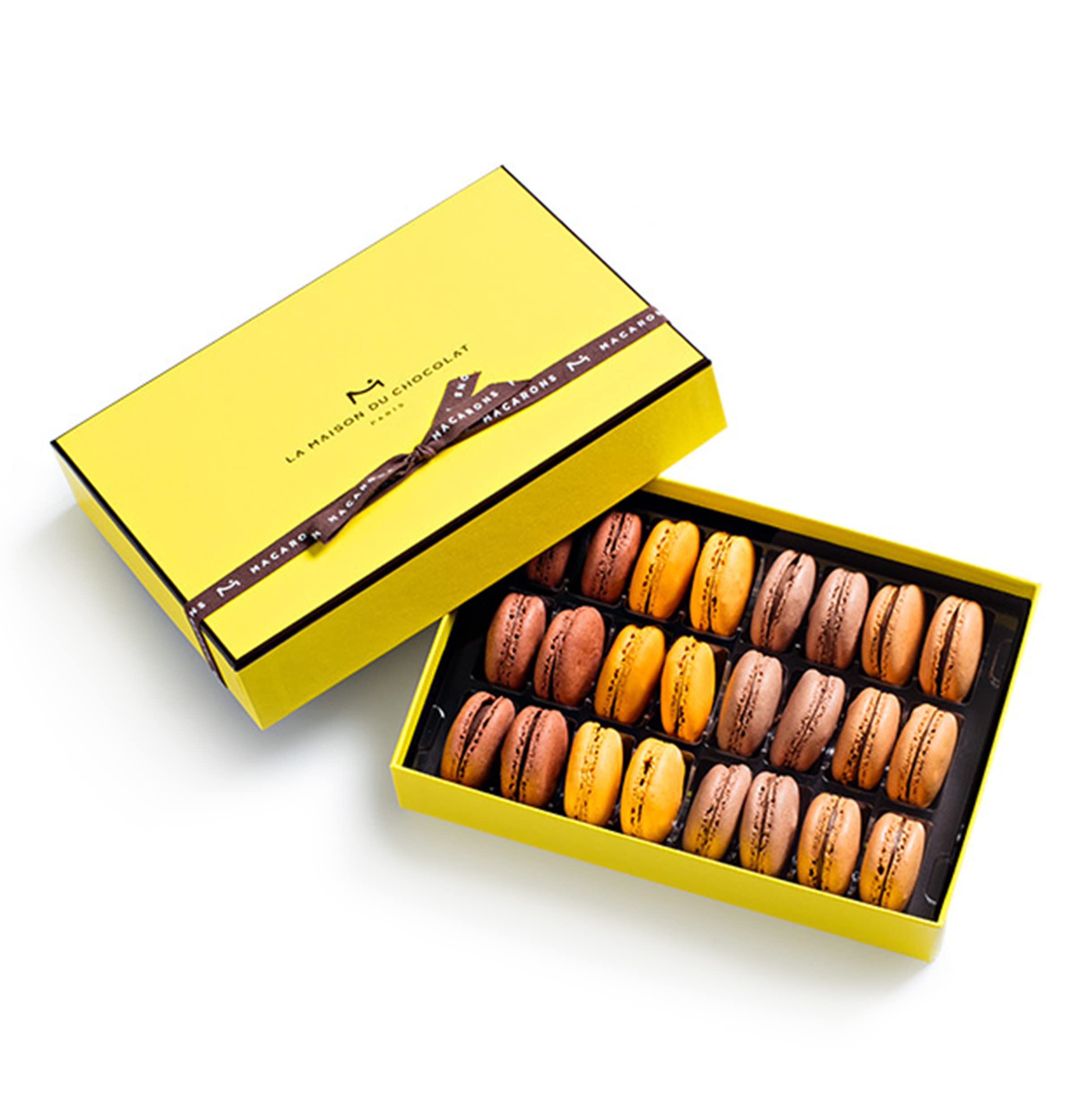 Premium La Maison Du Chocolat Macaron Gift Box - 24pcs Gourmet French Dark Chocolate Filled Macarons with Assorted Flavors | Perfect for Gifts, Parties & Special Occasions
