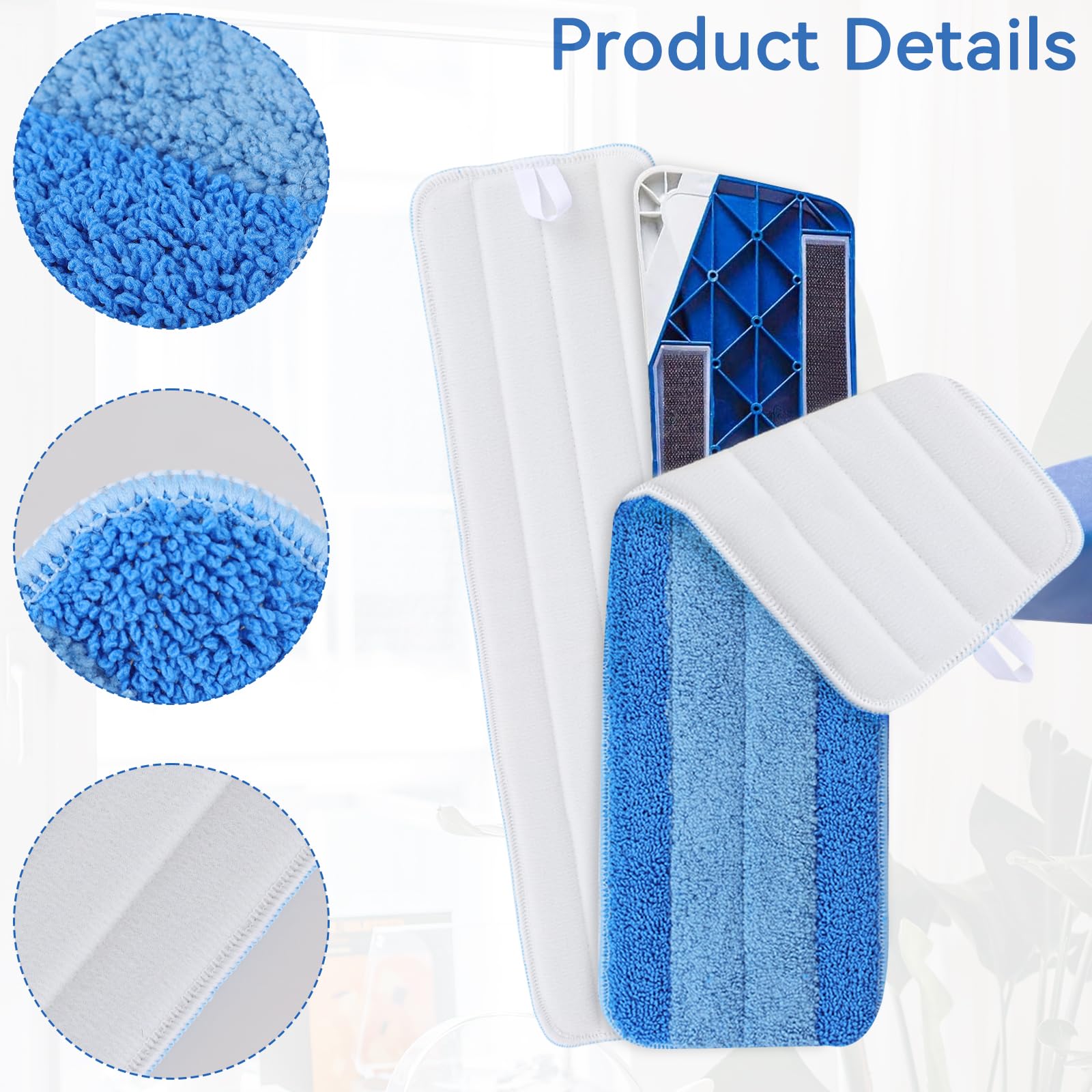 9 Pack Microfiber Mop Pads for Bona Hardwood Floor Cleaner - 18 Inch Replacement Pads (3 Deep Clean + 3 Cleaning + 3 Dusting) - Perfect for Wood Floors, Tile & Laminate Cleaning