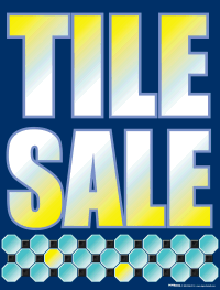 Plastic Window Sign for Tile Sale - Waterproof & Durable Store Promotion Sign - Perfect for Retail, Home Improvement Stores & Clearance Events