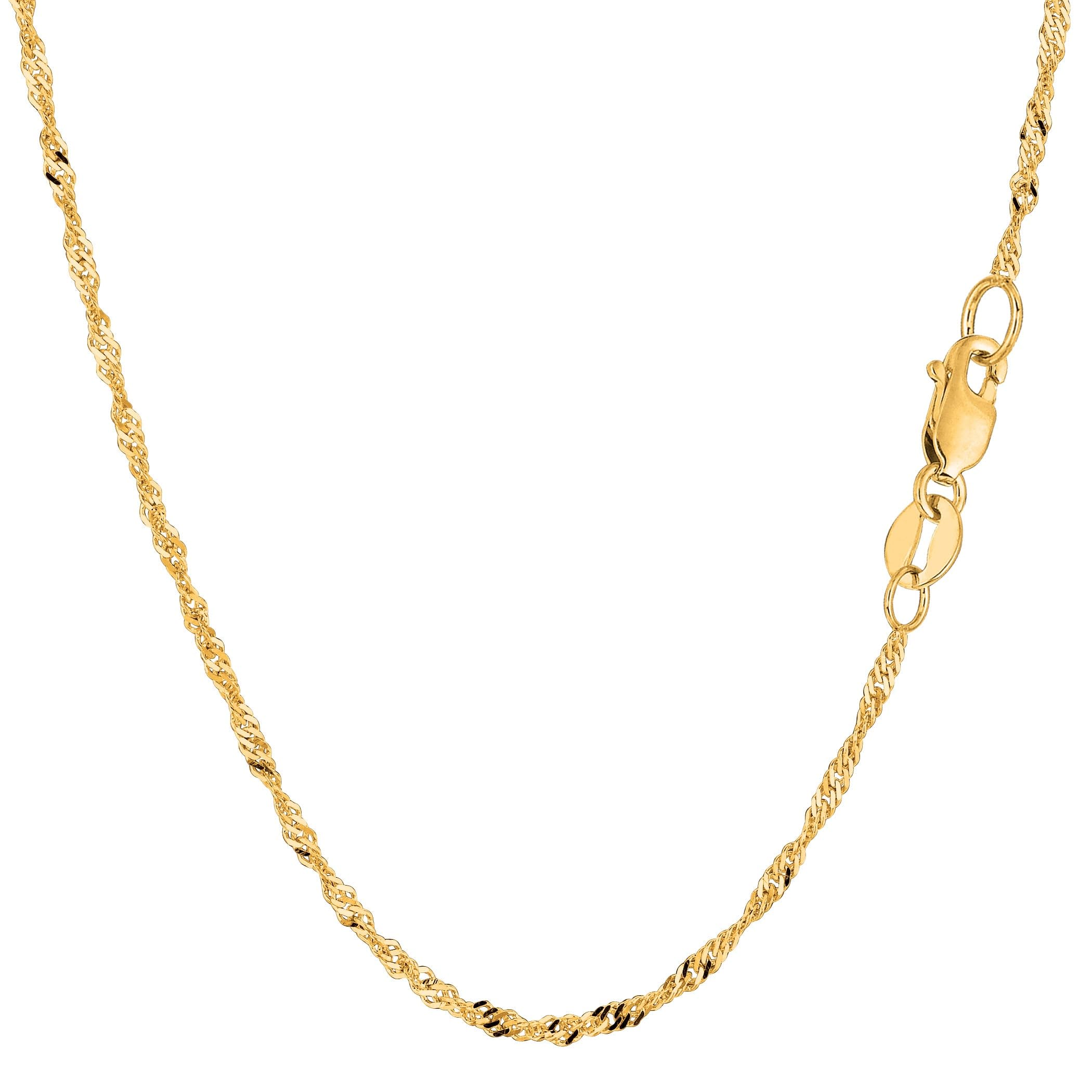 14K Yellow Gold Singapore Chain Bracelet - 1.7mm Thin & Dainty 7 Inch Adjustable Wrist Jewelry - Perfect for Everyday Wear, Gifts & Special Occasions
