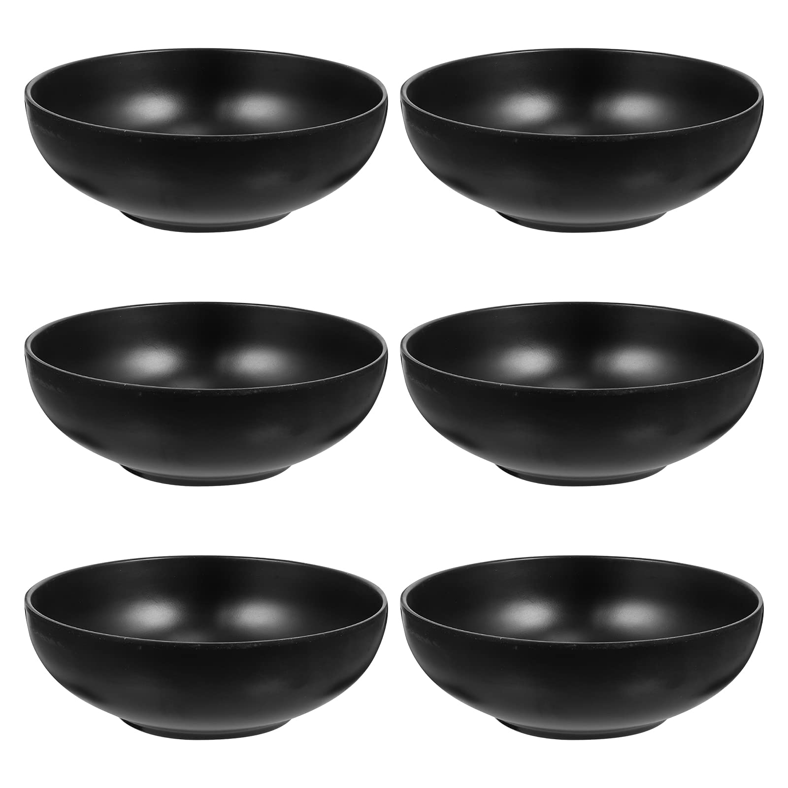 UPKOCH 6-Piece Black Fruit Salad Bowls Set - BPA-Free Food Storage Containers for Soup, Noodles, Snacks & Meal Prep - Microwave & Dishwasher Safe Kitchenware for Home, Office & Picnics