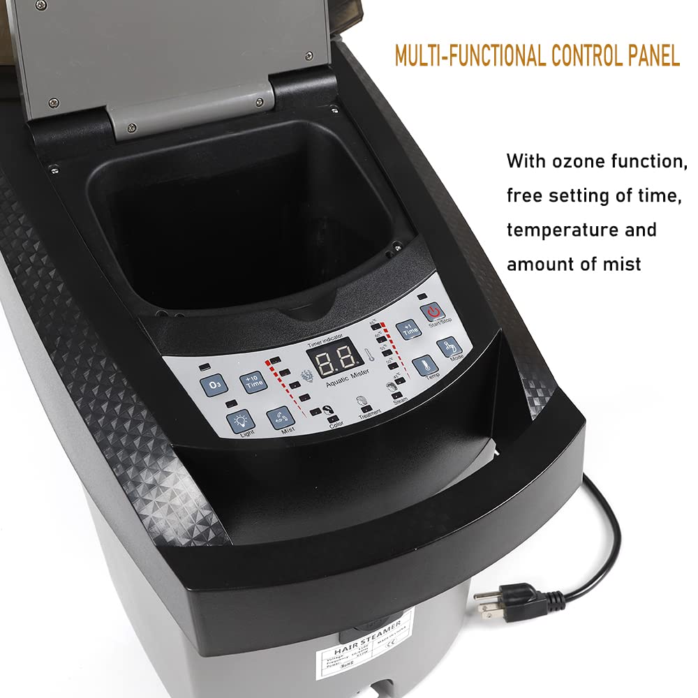 **Munsinn Professional Standing Hair Steamer with Micro Mist & Ozone - Salon & Home Use Hooded Floor Steamer for Deep Conditioning, Oil Treatment & SPA - Includes Rolling Stand (Black) - Perfect for Salons, Home Hair Care & Relaxing SPA Treatments**