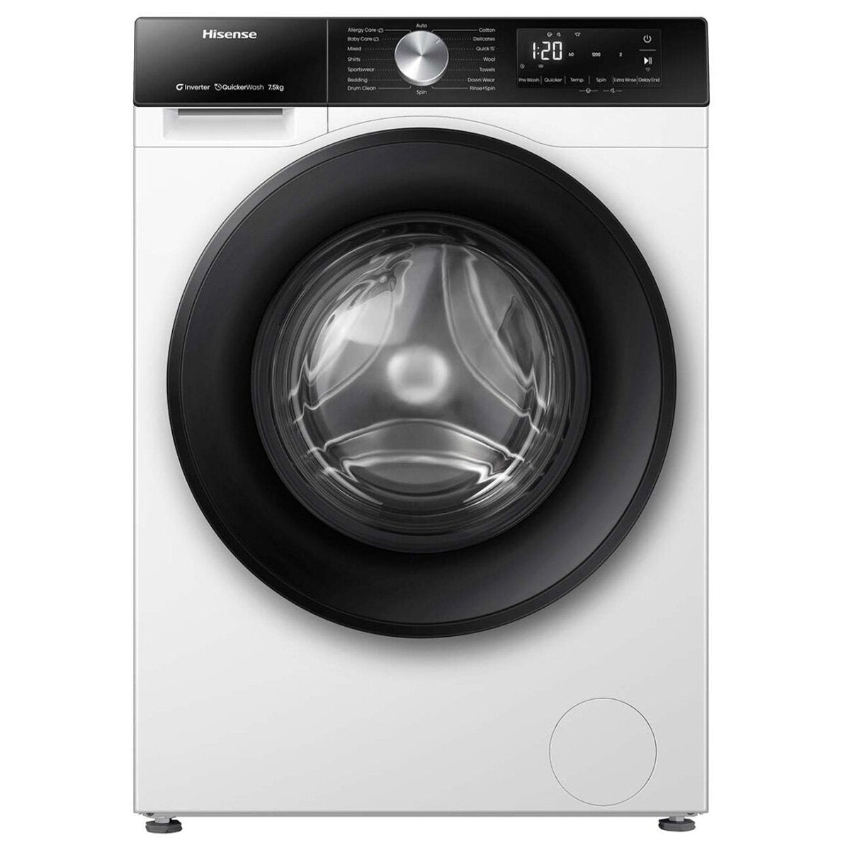 Hisense 7.5kg Front Load Washing Machine HWFS7514S - Energy Efficient, Quiet Operation for Apartments & Small Homes | Perfect for Laundry Rooms & Compact Spaces