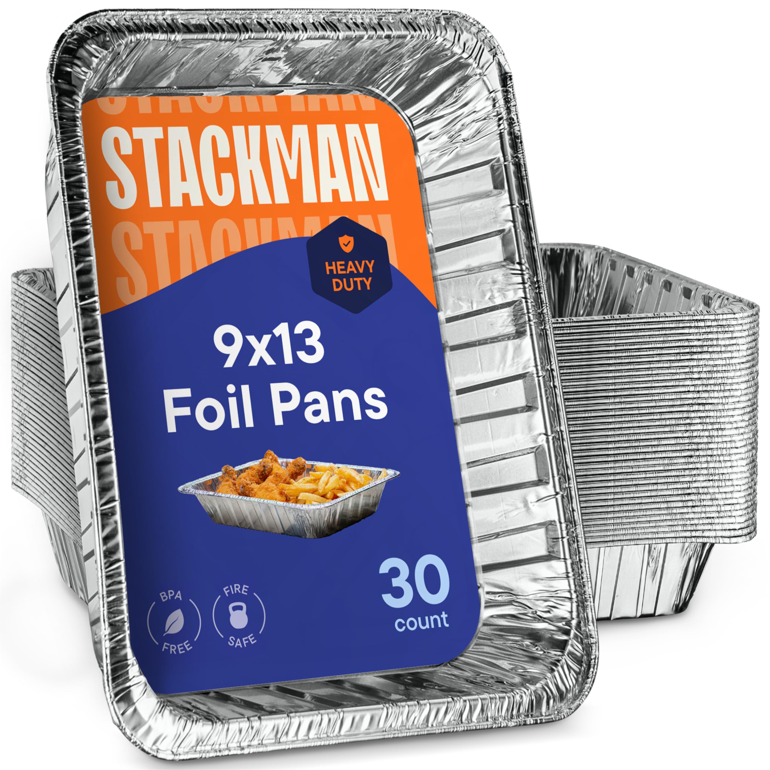 Heavy Duty 9x13 Aluminum Foil Pans [30-Pack] - Disposable Baking Trays for Roasting, Cooking & Heating | Half Size Steam Table Pans & Chafing Dishes | Perfect for Catering, BBQ, Parties & Meal Prep