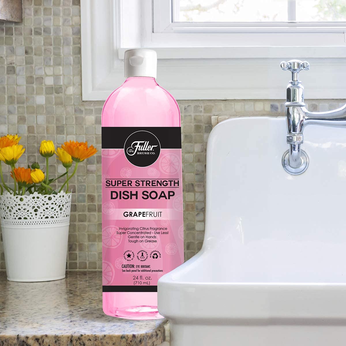 Fuller Brush Super Strength Dish Soap - Concentrated Formula Saves Money (6 Pack) | Grapefruit Scent | Cuts Grease on Dishes, Glassware, Silverware, Pots, Pans & Countertops | Ideal for Kitchen, Restaurant & Commercial Use