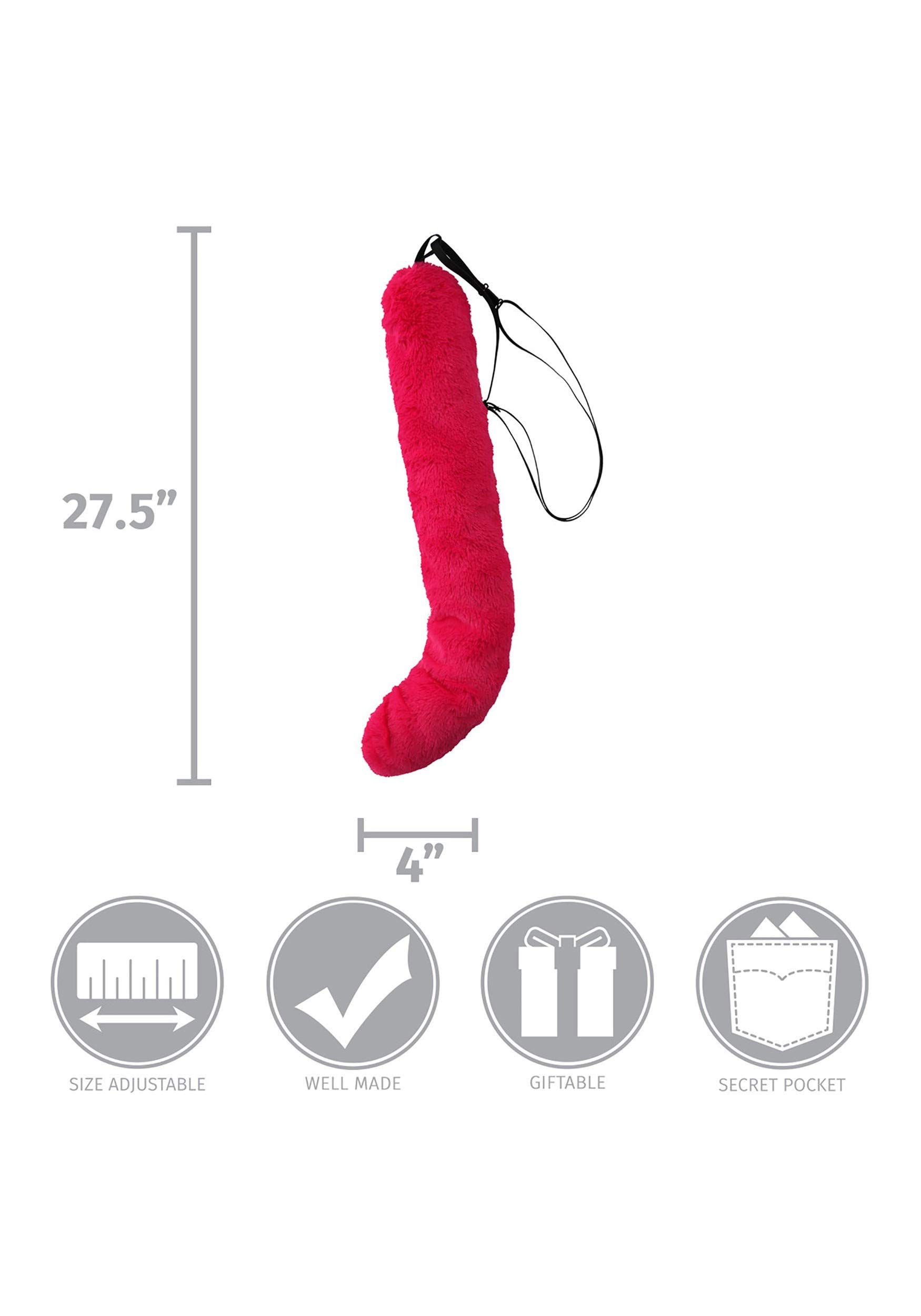 Anime Deluxe Magenta Cat Tail - Adjustable Faux Fur Cosplay Accessory for Halloween, Costume Parties & Anime Conventions