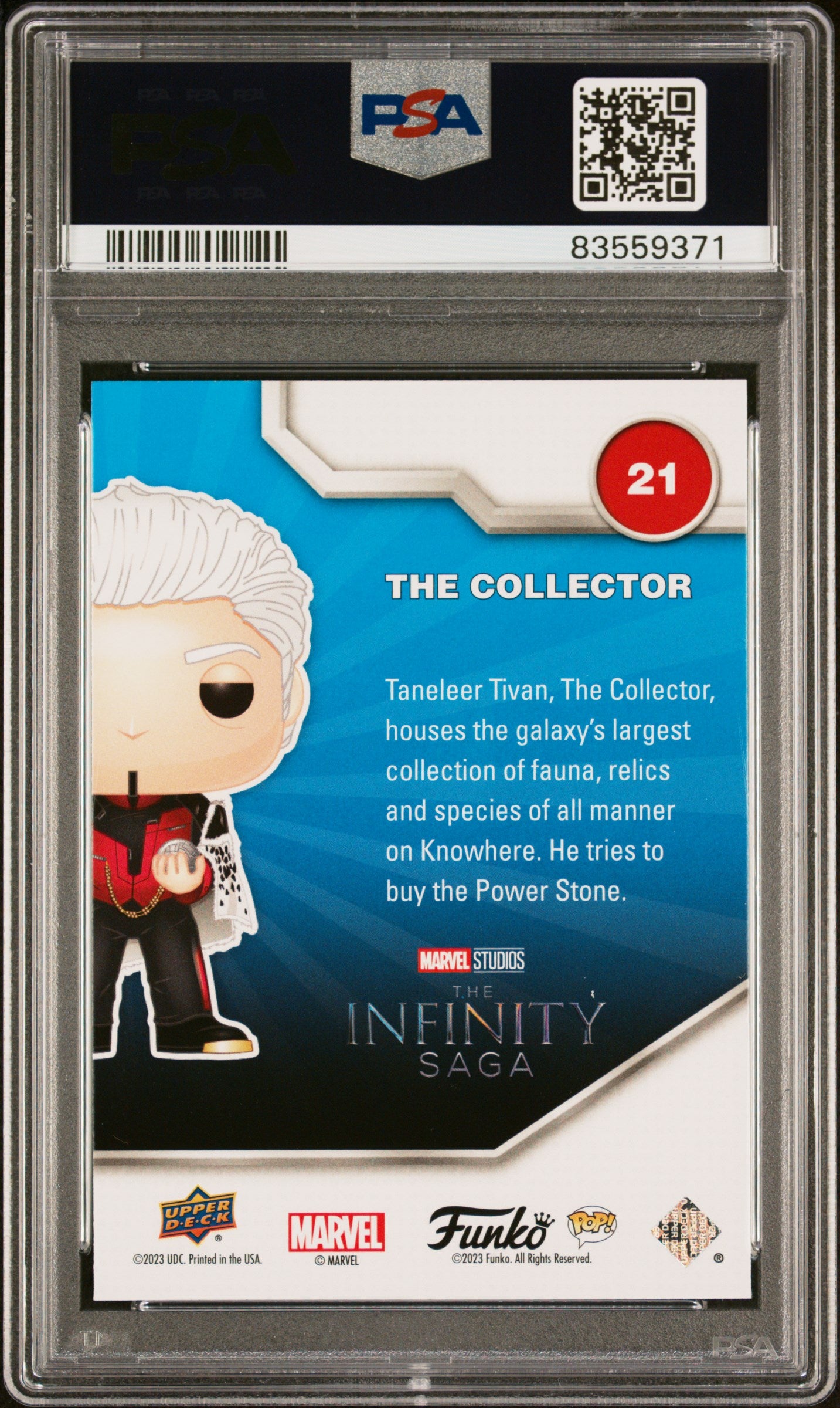 2023 Upper Deck Funko Pop Marvel The Collector Facsimile Signature #21 PSA 9 - Rare Collectible for Marvel Fans & Display Case Showcase
