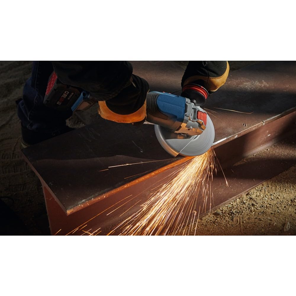 BOSCH GWX18V-13CB14 PROFACTOR™ 18V X-LOCK Cordless Angle Grinder Kit with CORE18V® 8Ah Battery - 5-6 Inch Cutting & Grinding Tool for Metal, Concrete & Tile | Professional Power Tool for Construction, Welding & DIY Projects