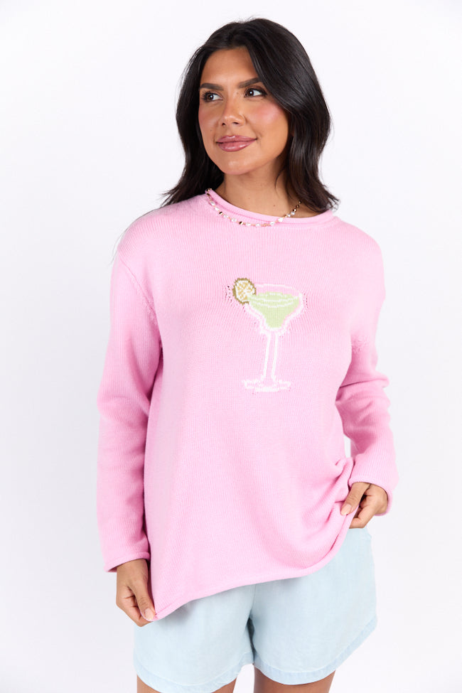 Hand Me A Margarita Pink Sweater for Women - Cozy Knit Pullover | Perfect for Casual Outfits, Date Nights & Holiday Parties