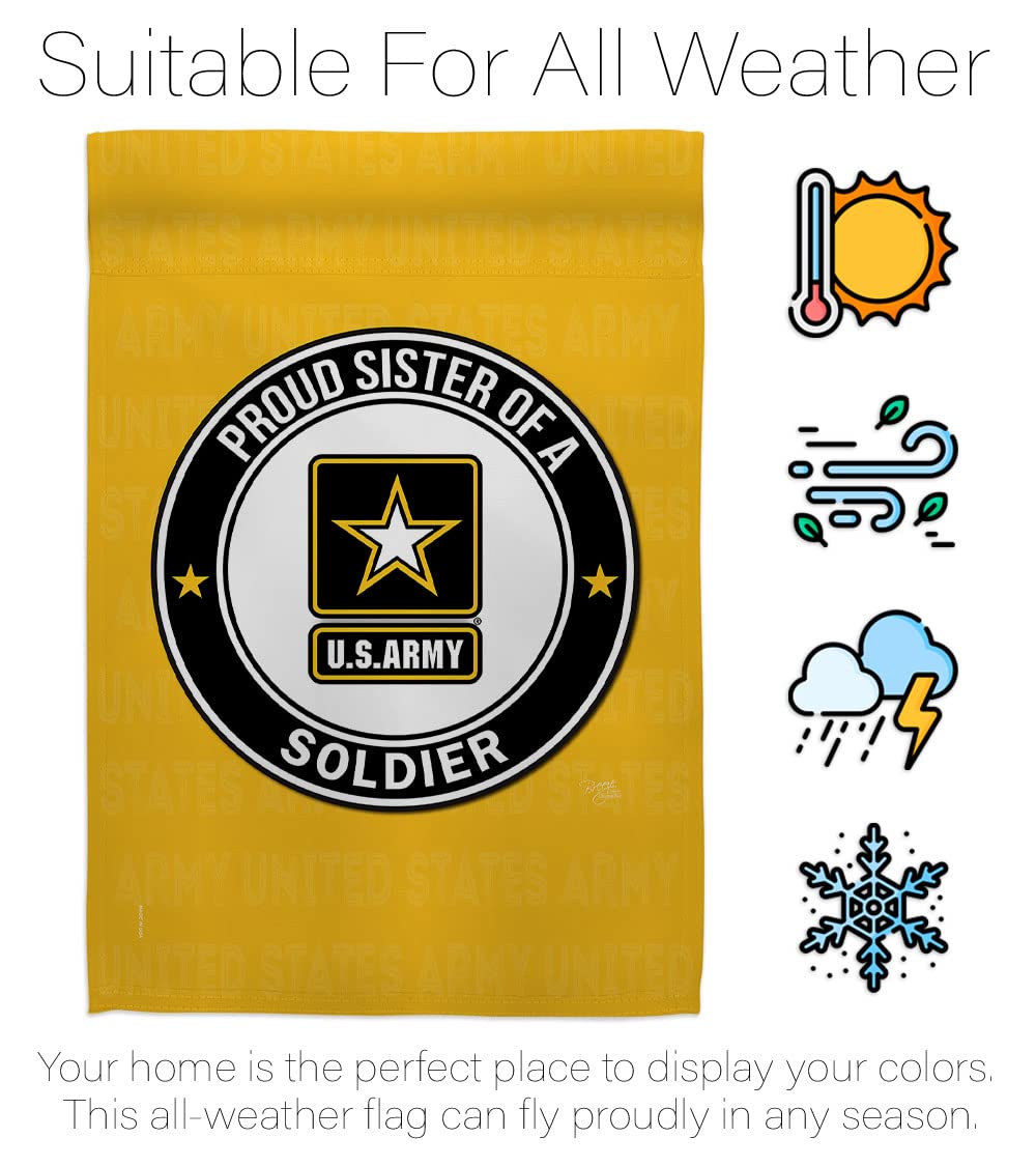 Proud Sister Soldier Garden Flag Set - USA Made Military Yard Decor for Veterans