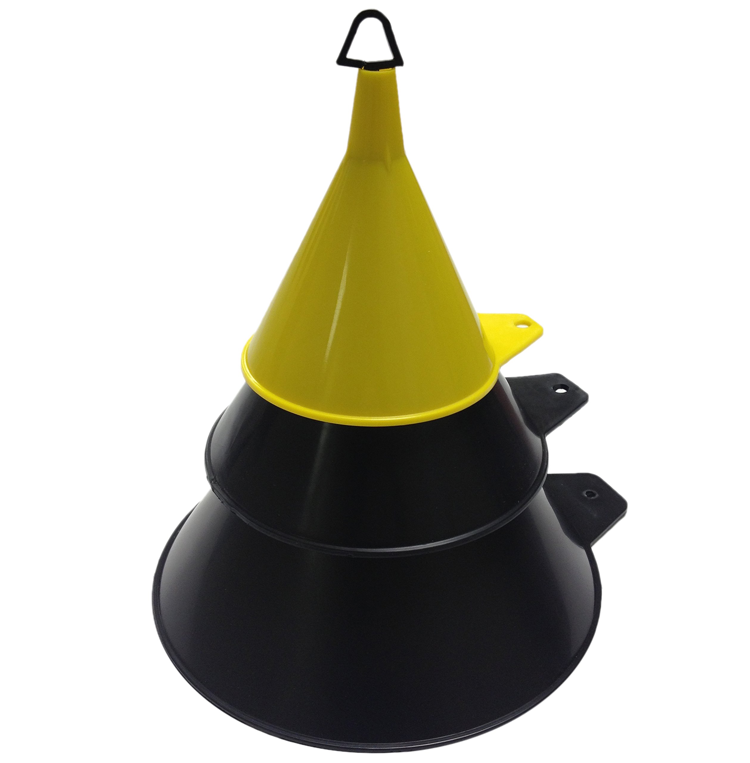 WirthCo 32835 Funnel King Economy Funnel Pack (3-Pack) - Durable Plastic Funnels for Automotive Fluids, Oil Changes & DIY Projects